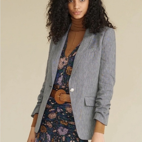 Veronica Beard Martel Dickey Jacket Blazer Blue White New With Tags Size 4 - Picture 5 of 7